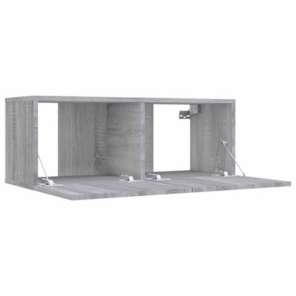 tv-bord 80x30x30 cm konstrueret træ grå sonoma-eg