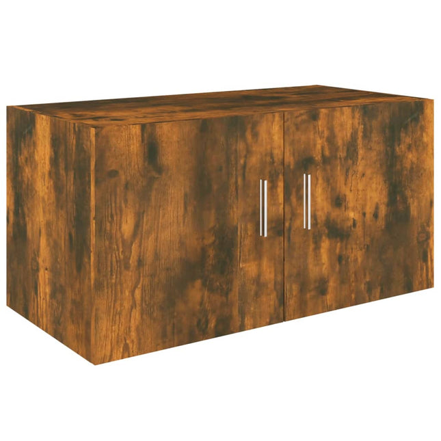 vægskab 80x39x40 cm konstrueret træ røget egetræsfarve