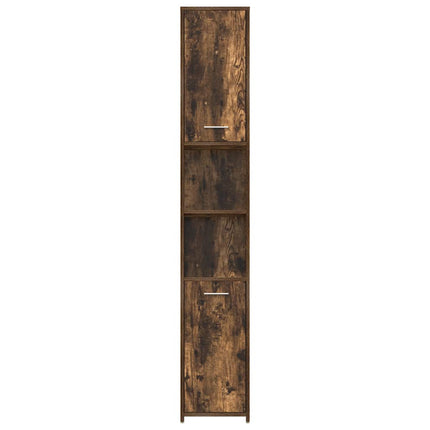 badeværelsesskab 30x30x183,5 cm konstrueret træ røget egetræ