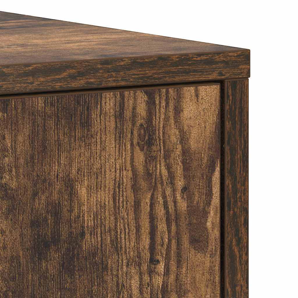 badeværelsesskab 30x30x183,5 cm konstrueret træ røget egetræ