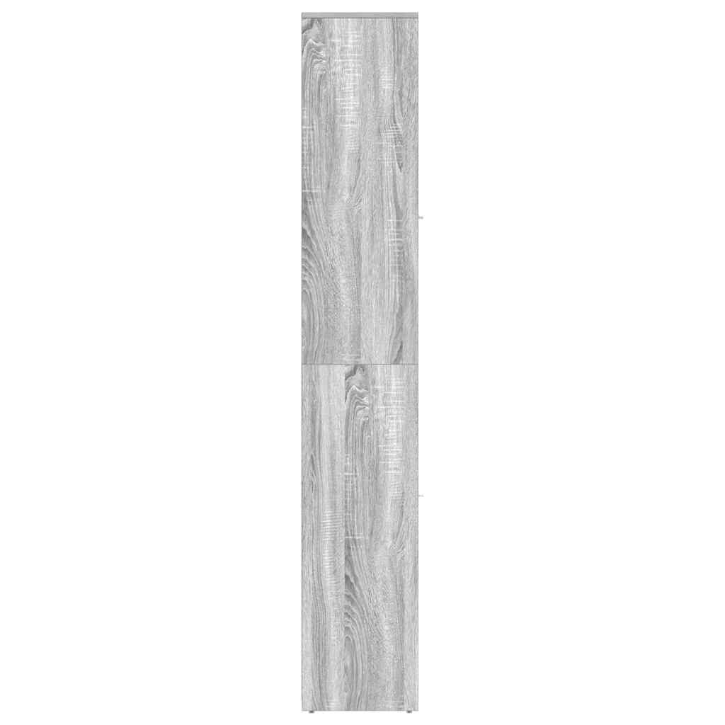 badeværelsesskab 30x30x183,5 cm konstrueret træ grå sonoma-eg