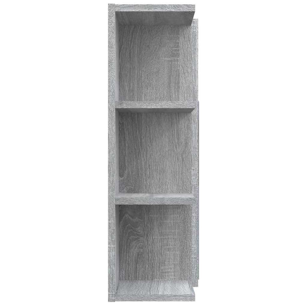 skab med spejl 80x20,5x64 cm konstrueret træ grå sonoma-eg