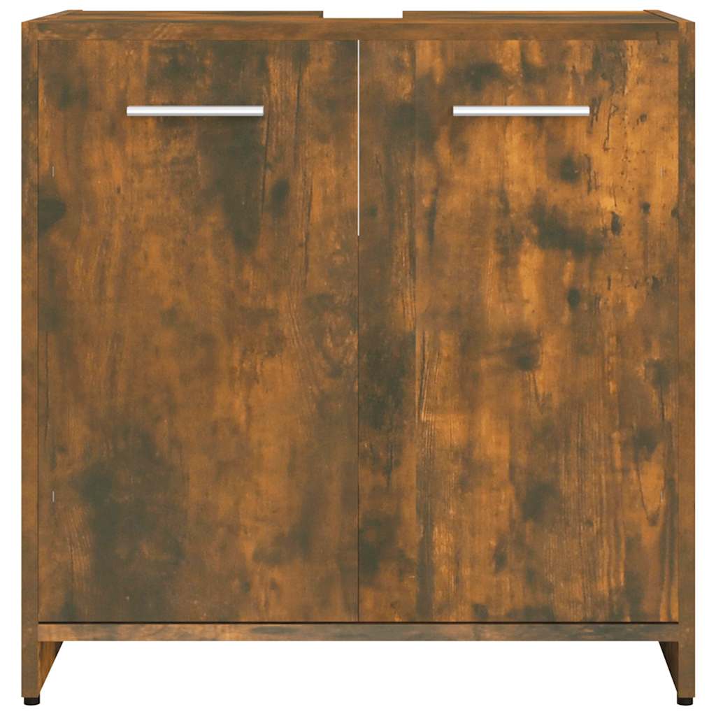 badeværelsesskab 60x33x60 cm konstrueret træ røget egetræ