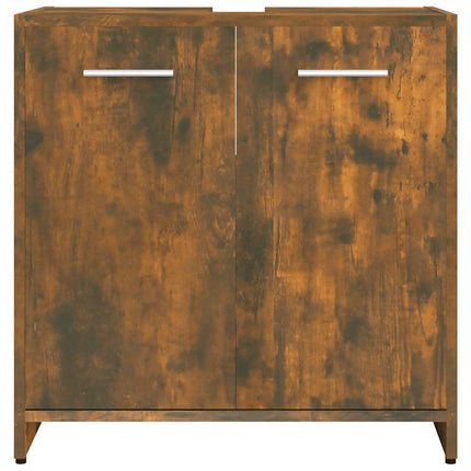 badeværelsesskab 60x33x60 cm konstrueret træ røget egetræ