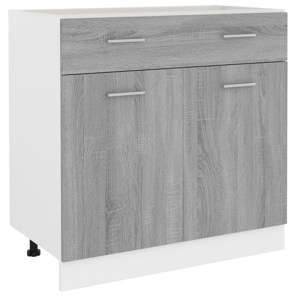 køkkenskab m. skuffe Lyon 80x46x81,5 cm grå sonoma