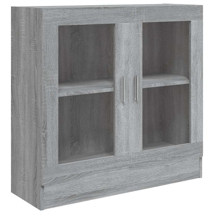vitrineskab 82,5x30,5x80 cm konstrueret træ grå sonoma-eg