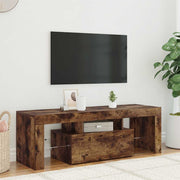 tv-bord med LED-lys 120x35x40 cm røget eg