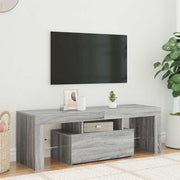 tv-bord med LED-lys 120x35x40 cm grå sonoma-eg