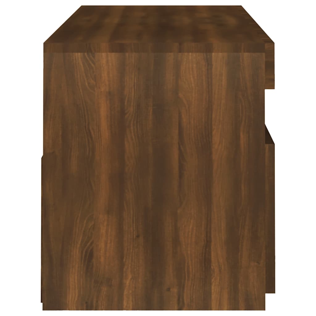 tv-bord med LED-lys 120x35x40 cm brun egetræsfarve