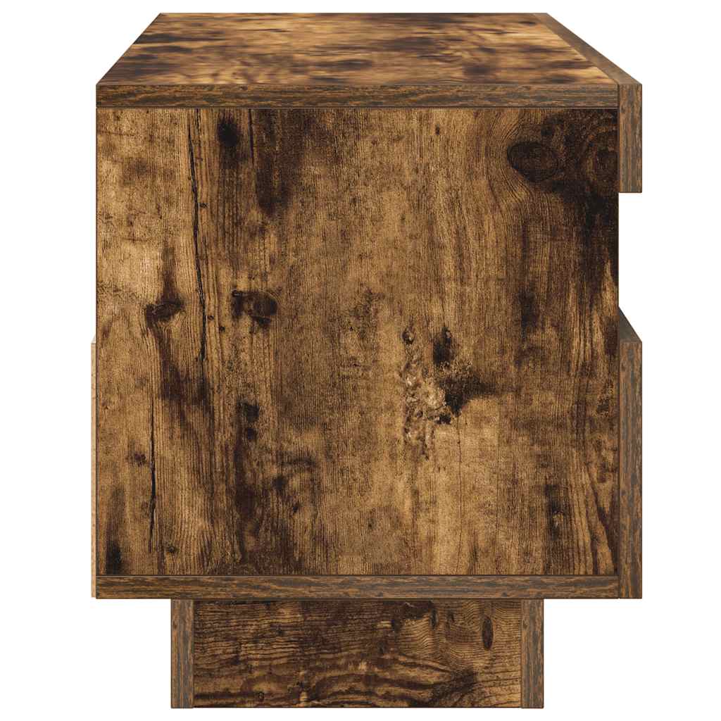 tv-bord med LED-lys 100x35x40 cm røget eg