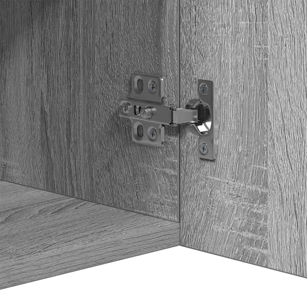 skænk med LED-lys 80x35x75 cm grå sonoma-eg