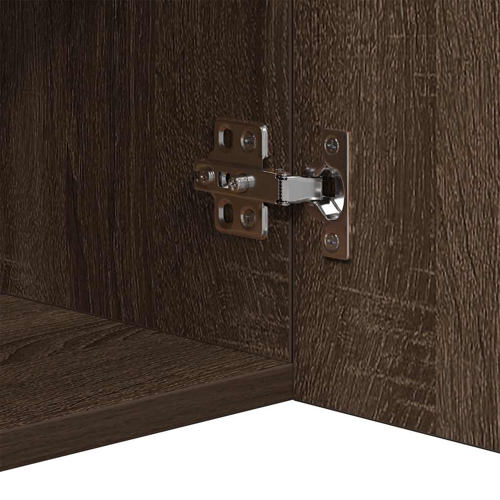 skænk med LED-lys 80x35x75 cm brun eg