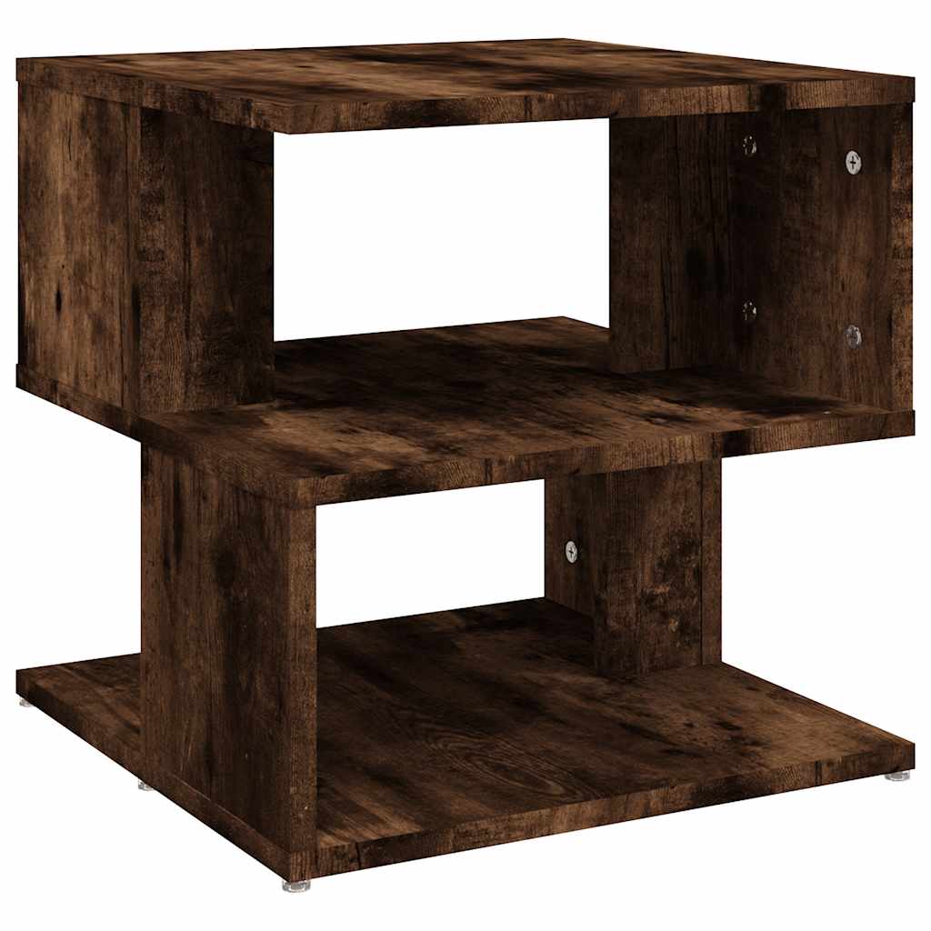 sidebord 40x40x40 cm konstrueret træ røget egetræsfarve