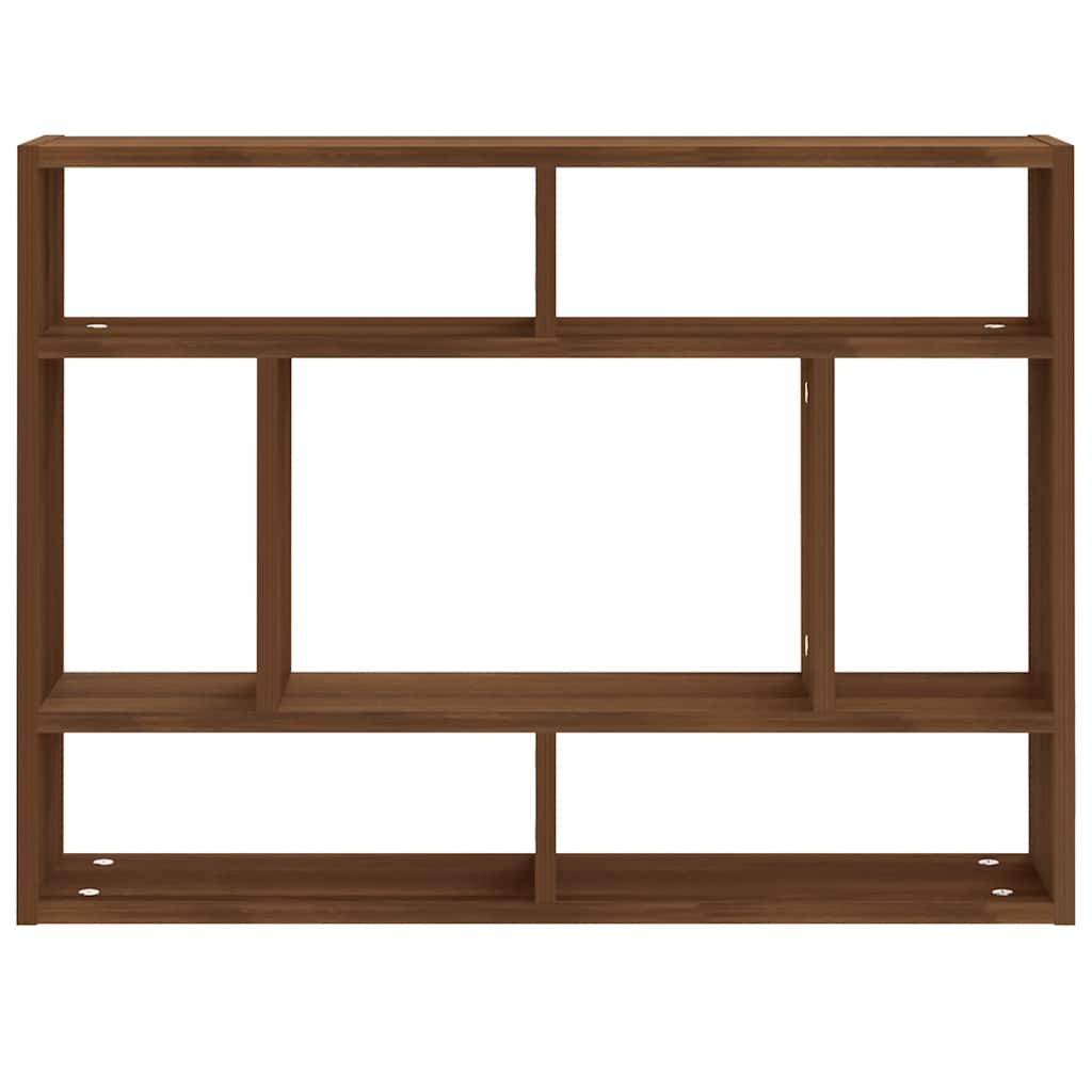 væghylde 75x16x55 cm konstrueret træ brun egetræsfarve