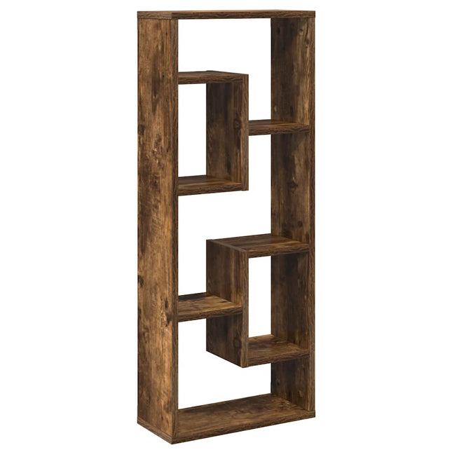 væghylde 36x16x90 cm konstrueret træ røget egetræsfinish
