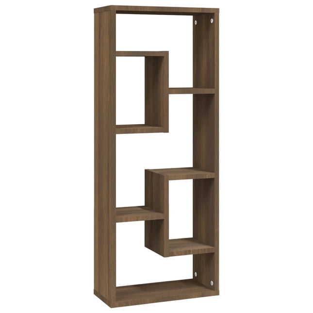 væghylde 36x16x90 cm konstrueret træ brun egetræsfarve