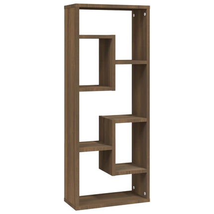 væghylde 36x16x90 cm konstrueret træ brun egetræsfarve