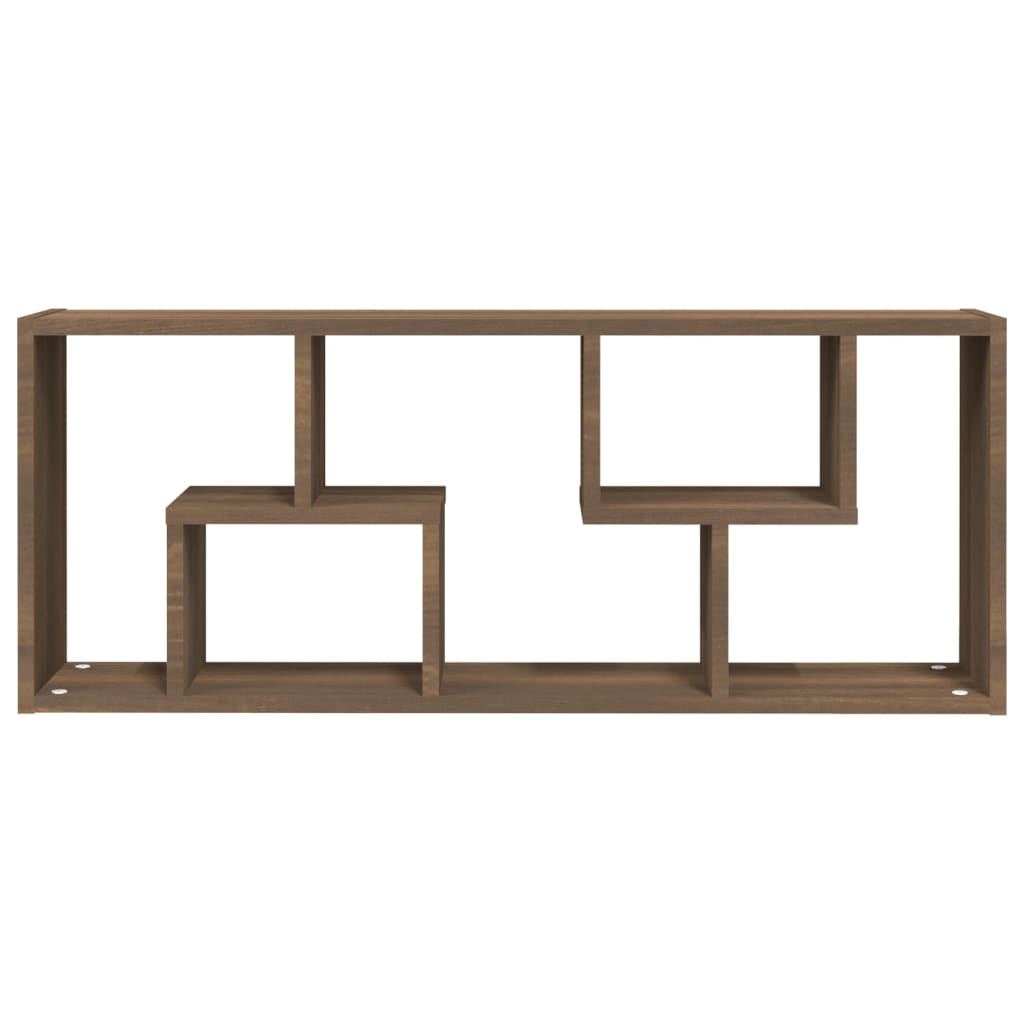 væghylde 36x16x90 cm konstrueret træ brun egetræsfarve