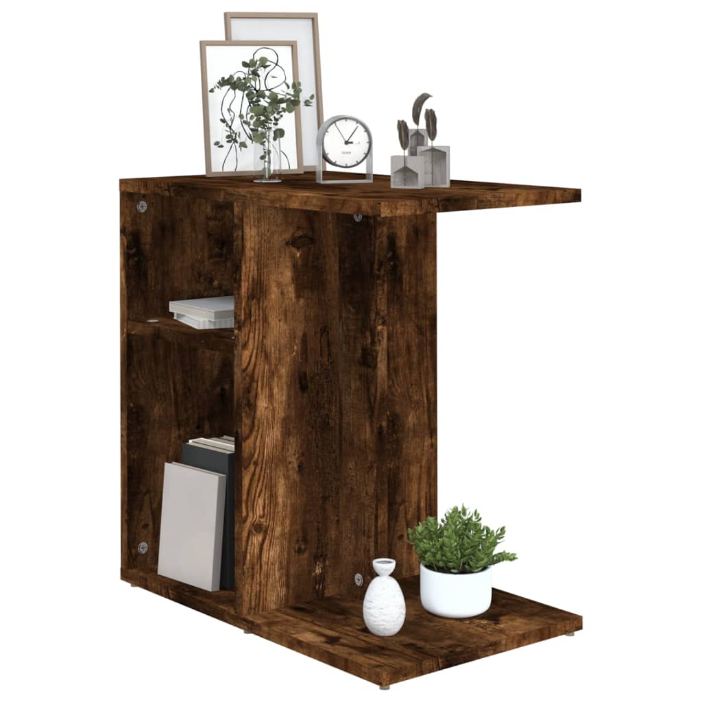 sidebord 50x30x50 cm konstrueret træ røget egetræsfarve