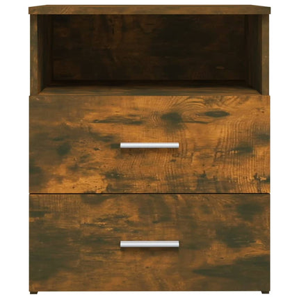 sengeborde 2 stk. 50x32x60 cm røget egetræsfinish