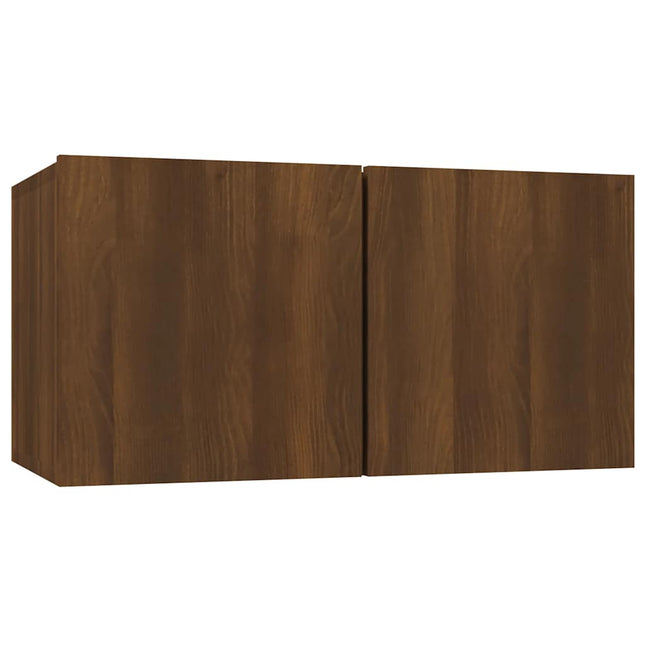 væghængt tv-bord 60x30x30 cm konstrueret træ brun egetræ