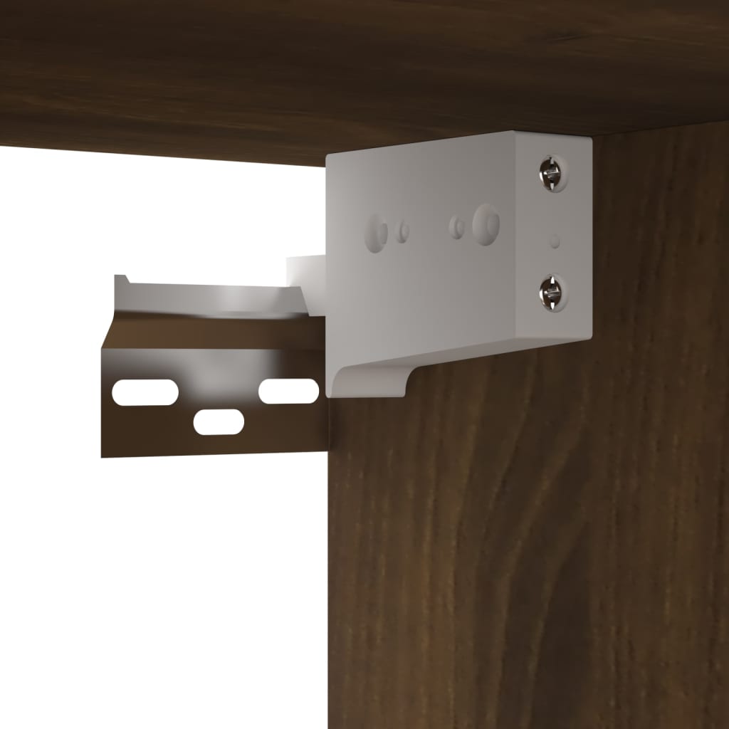 væghængt tv-bord 60x30x30 cm konstrueret træ brun egetræ