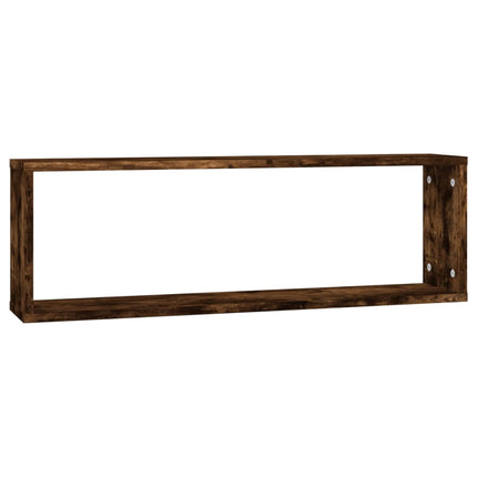 væghylder 2 stk. 80x15x26,5 cm konstrueret træ røget egetræ