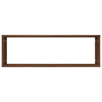 væghylder 2 stk. 80x15x26,5 cm konstrueret træ brunt egetræ