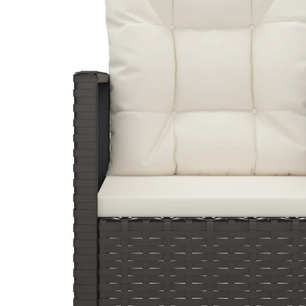 udendørs loungesæt 4 dele med hynder polyrattan sort