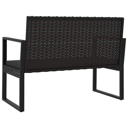 loungesæt til haven 4 dele med hynder polyrattan sort