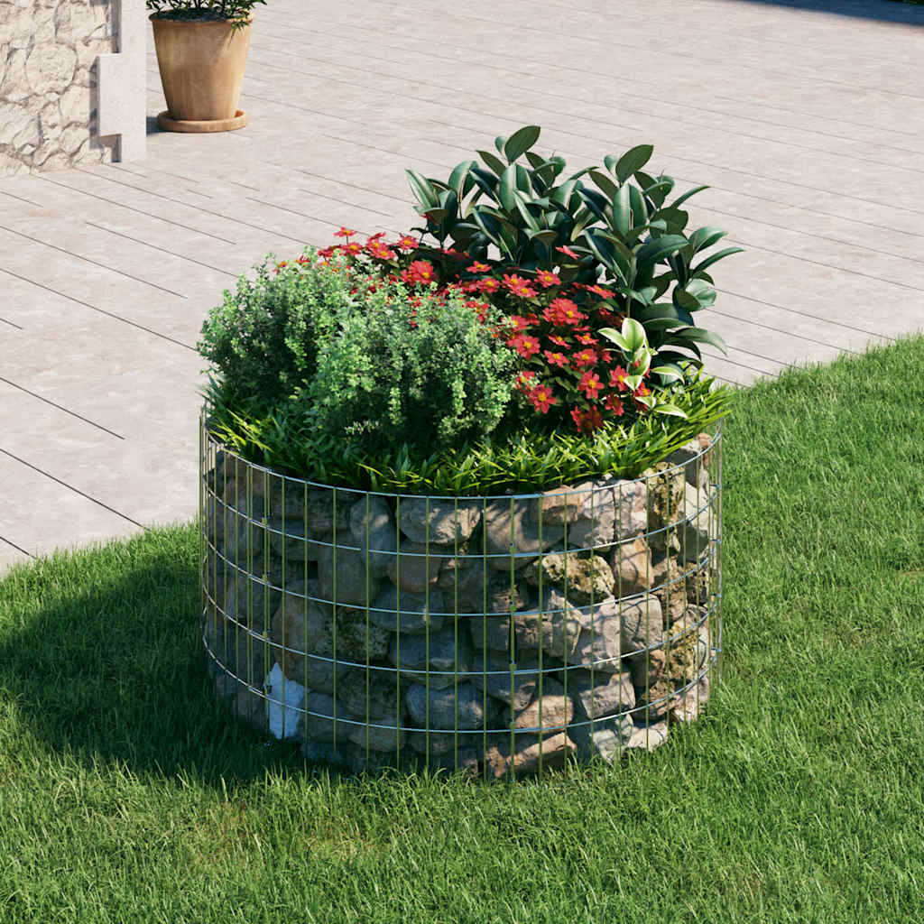 Gabionsøjle ø100x50 Cm Galvaniseret Stål Rund - Vidaxl