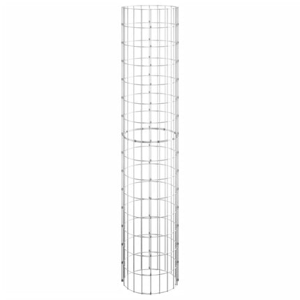 rundt gabion-havebede 3 stk. Ø30x150 cm galvaniseret stål