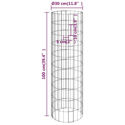 gabion-kurve 4 stk. cylinderformet Ø30x50/100/150/200 cm