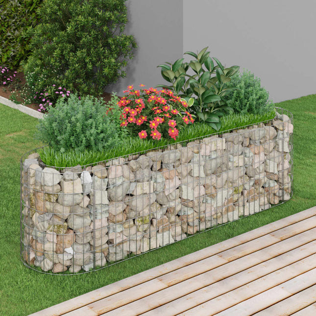 gabion-højbed 190x50x50 cm galvaniseret jern