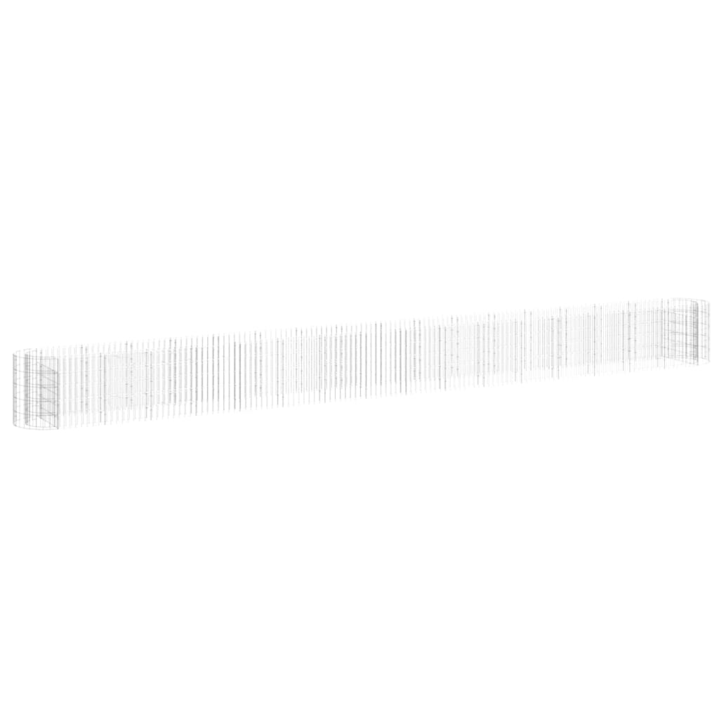 gabion-højbed 610x50x50 cm galvaniseret jern