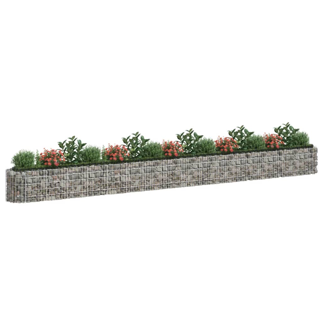 gabion-højbed 610x50x50 cm galvaniseret jern
