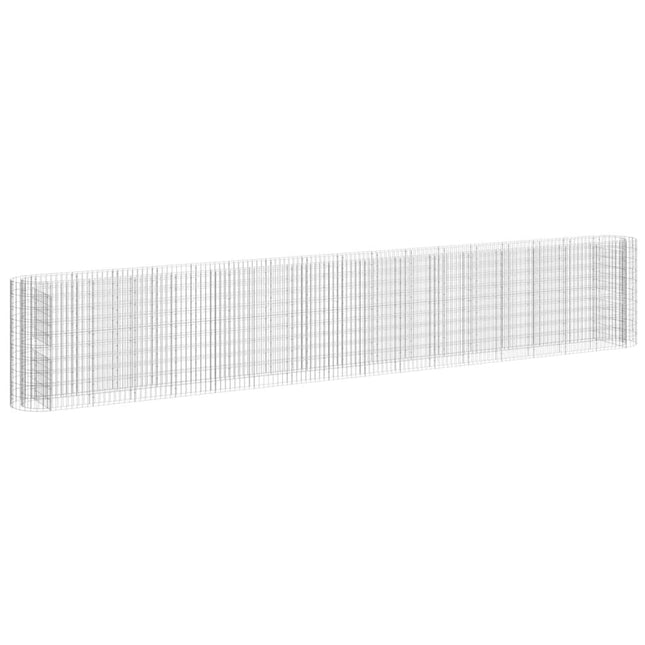 gabion-højbed 610x50x100 cm galvaniseret jern