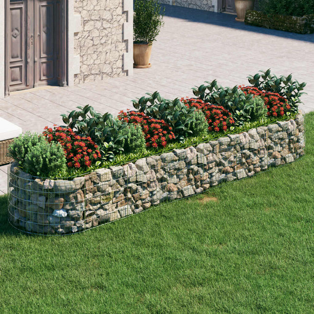 gabion-højbed 400x100x50 cm galvaniseret jern