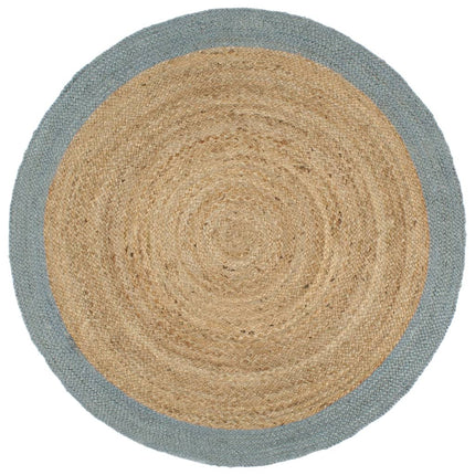 håndlavet gulvtæppe 210 cm jute olivengrøn kant