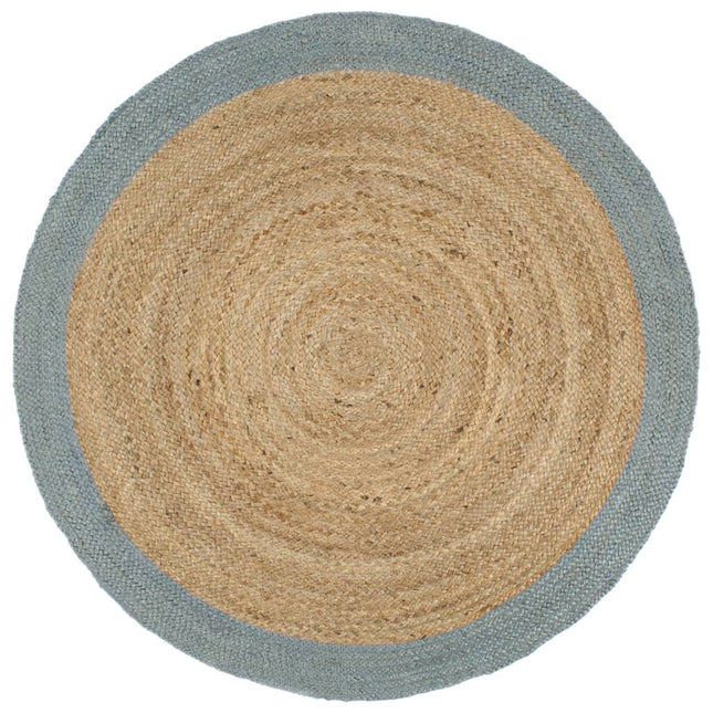 håndlavet gulvtæppe 210 cm jute olivengrøn kant