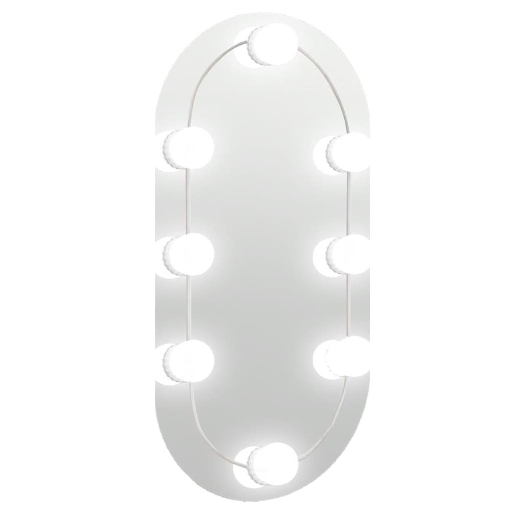 spejl med LED-lamper 40x20 cm oval glas