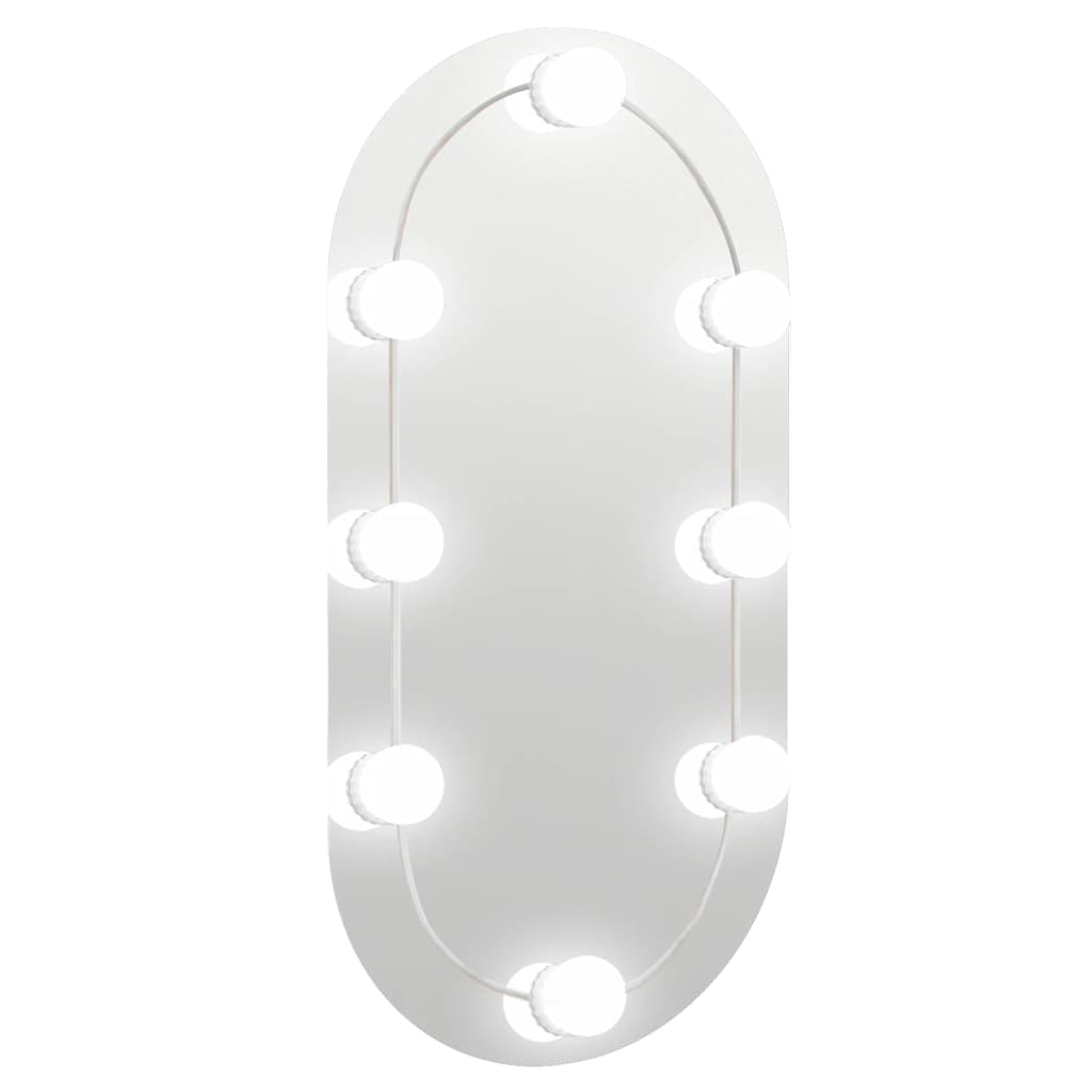 spejl med LED-lamper 60x30 cm oval glas
