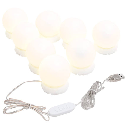 spejl med LED-lamper 60x30 cm oval glas