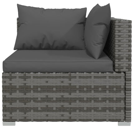 loungesæt til haven 9 dele med hynder polyrattan grå
