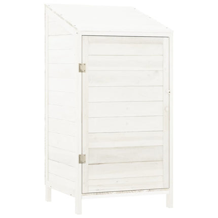 haveskur 55x52x112 cm massivt grantræ hvid