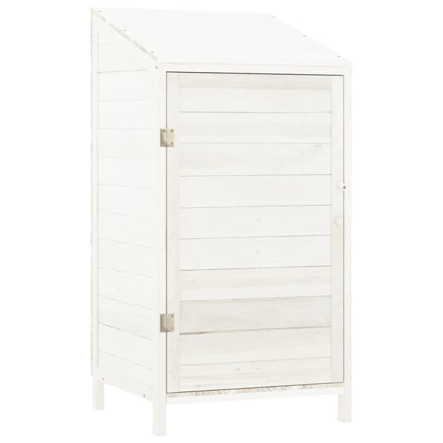 haveskur 55x52x112 cm massivt grantræ hvid