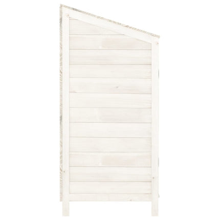 haveskur 102x52x112 cm massivt grantræ hvid