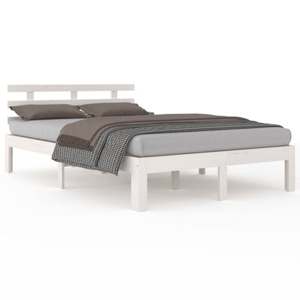 sengeramme 200x200 cm massivt træ hvid