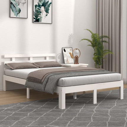 sengeramme 200x200 cm massivt træ hvid