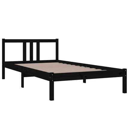 sengeramme 100x200 cm massivt træ sort
